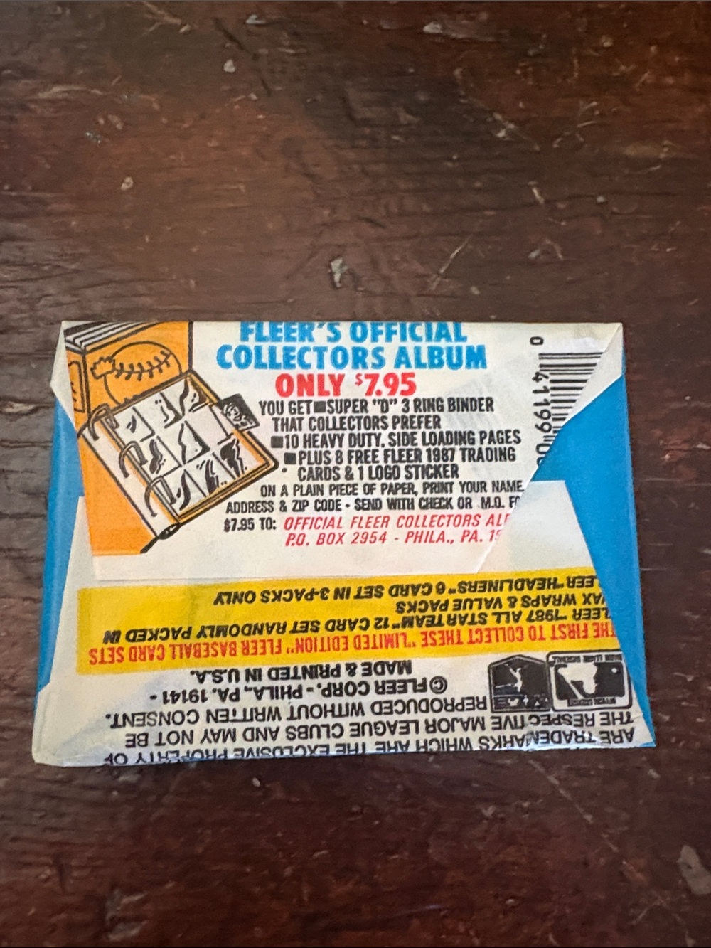 1987 Fleer Wax Box 36 Count Vintage Baseball Cards - Picture 9 of 9